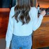 Vintage Long Sleeve Ruffled Collar Lace Blouse Women Autumn Fashion Casual White Shirt Female Korean Loose Elegant Tops 29756