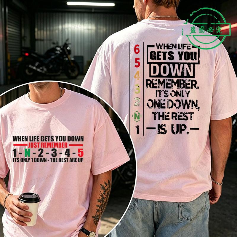 Summer New Unisexs Tshirt 1 Down 6 Up Motorcycle Print Casual Fashionable Tshirts Motorcycle Day Unisexs Tee Shirts Tops Gifts
