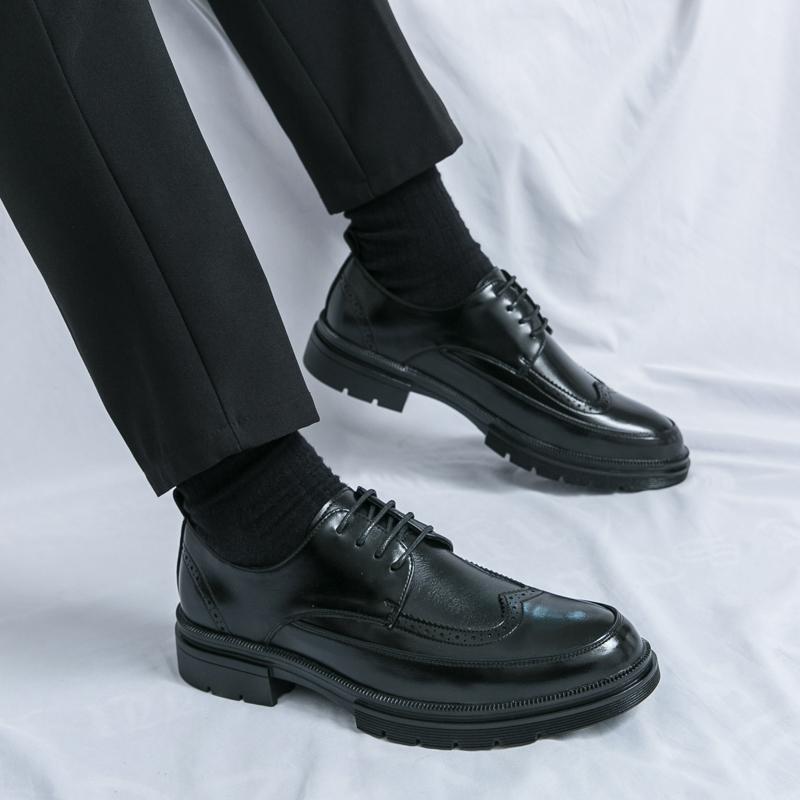 Trend Casual Business Shoes Men Wedding Leather Shoes Man Office Social Party Leather Shoes Classic Brogues Men'S Dress Shoes