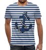 Simple Fashion Anchor Striped T Shirts for Men Summer Trendy Streetwear 3D Printed T-shirts Cool Streetwear Hip Hop Tees Tops