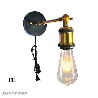 Lampada da Parete Vintage Spina EU/US E27110V-240V Soggiorno Camera da Letto Comodino Applique da Parete LED Retro Industriale Luce da Parete decor uminaria