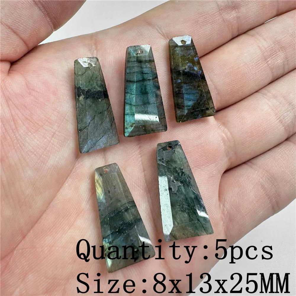 Natural Flash Labradorite Stone Charm Pendant Healing Semi-precious Stone Connector for Jewelry Making Necklace Accessories Gift