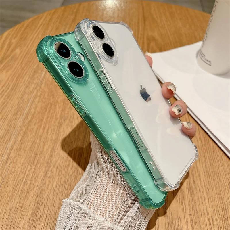 Luxury Jelly Clear Silicone Soft Phone Case For 17 11 12 13 14 15 16 Pro Max Shockproof Protection Transparent Back Cover