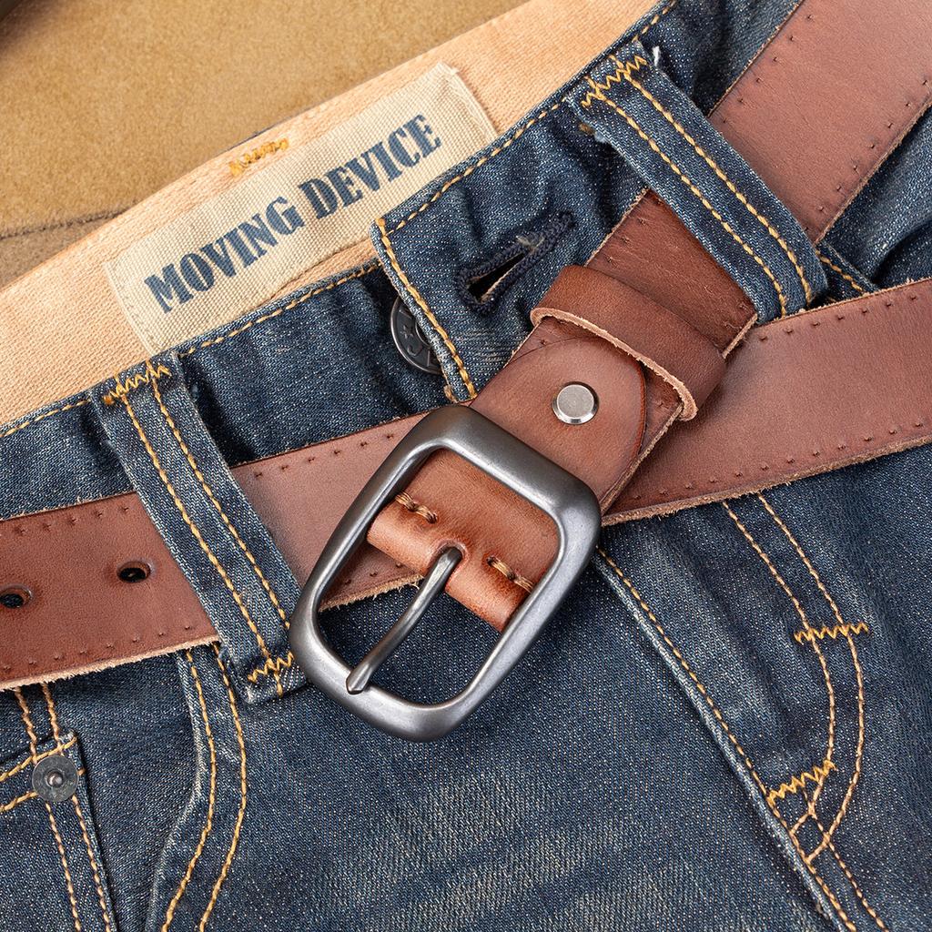 Retro Belt Men'S First Layer Cowhide Genuine Leather Versatile Tree Paste Leather Pin Buckle Belt Young And Middle-Aged Belt