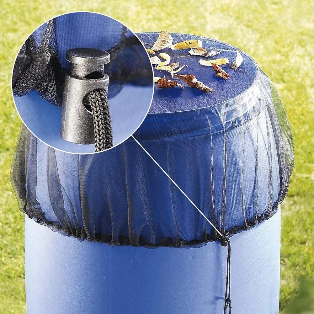 4 Stück 95 cm Outdoor-Netzabdeckung für Regentonnen, Wasserauffangeimer, Abdeckung, Wassertank-Schutz, Gartenbedarf