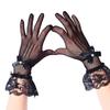 Bow Fishnet Mittens Five-finger Wedding Gloves Fashion Women Driving Gloves  Summer