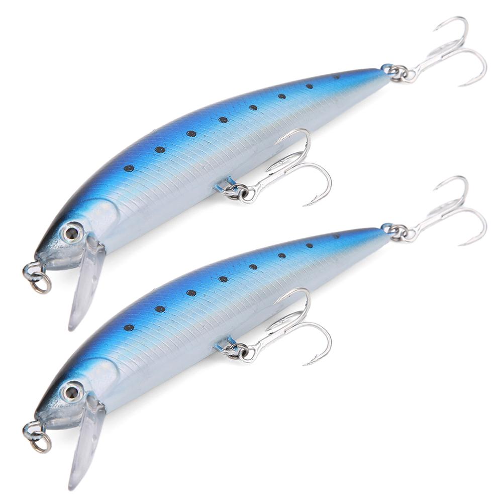 2PCS Sinking Minnow Lure Tongue Plate Artificial Simulation Lifelike Bait Fishing Tackle 1#