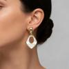 Irregular Geometric Stainless Steel Dangle Earrings for Women Hollow Rhombus Big Pendant Earrings Elegant Charming Jewelry
