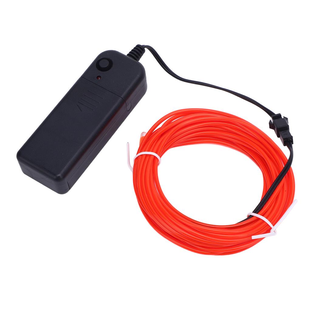 2Pcs EL Wire Red 16.4ft5m 360 Degree Cuttable Glowing Rope Lights for Parties All Hallows Day