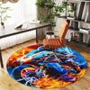 1PC Motorcycle Fire Round Chair mat Area Rug - Non-Slip, Floor Mat for Office, Bedroom, and Indoor Decor -Gift D1127229