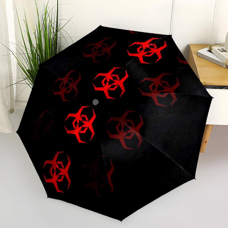 

1pc Biohazard Pattern Circular Design Umbrella with Plastic Handle,Suitable for All Seasons Home Travel Outdoor UmbrellaM1072