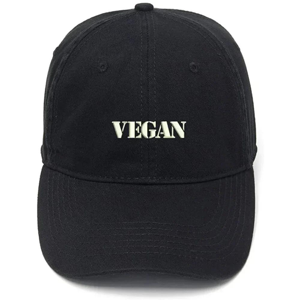 Lyprerazy Unisex's Baseball Cap Vegan Vegetarian Embroidery Hat Cotton Embroidered Casual Baseball Caps