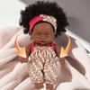 8inch Soft Reborns African Doll For Children's Daily Comforting Imaginative Pretend Play Parenting Game Collectible Toy