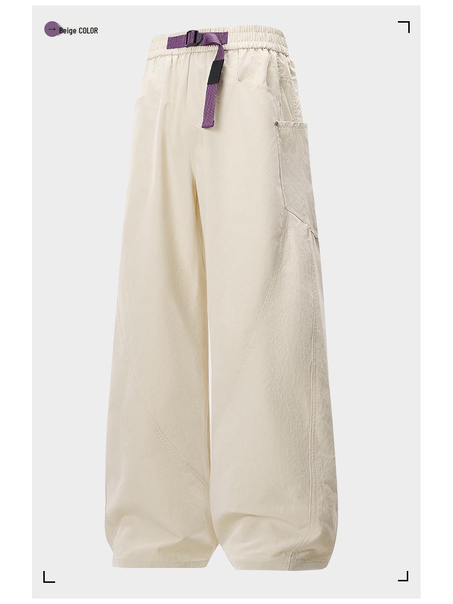 

Мужские брюки карго в стиле мори американского парашютиста: Модные, функциональные брюки карго свободного кроя для осени. Medium грязно-белый