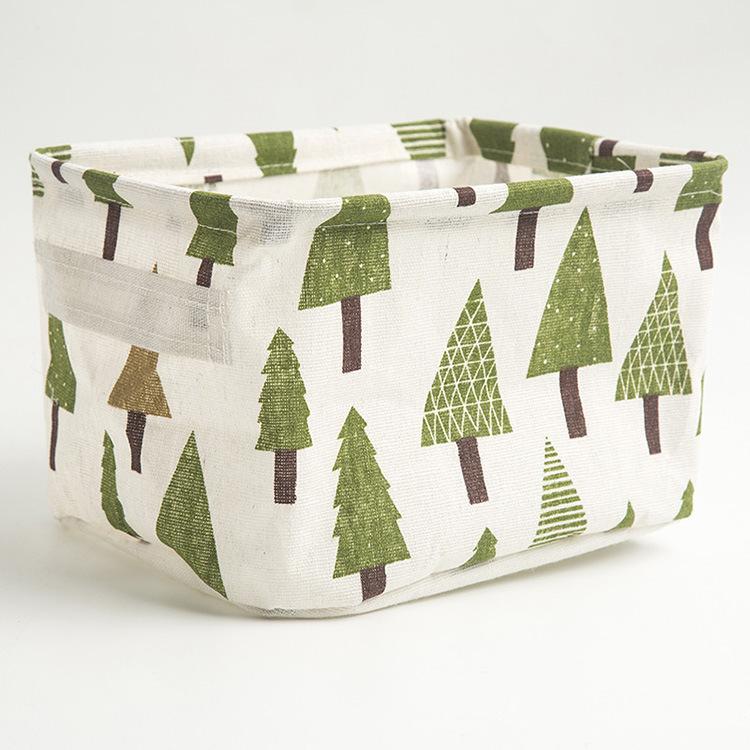 Fabric Storage Box Cotton and Linen Storage Box Desktop Storage Box Cosmetic Storage Basket Underwear Storage Basket
