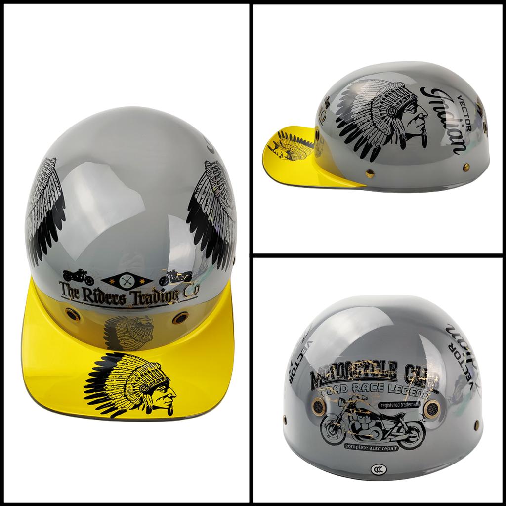 Retro Open Face Motorcycle Helmet Unisex Vintage Style Scooter Baseball Cap Half Hat for Chopper Electric Motorcycles