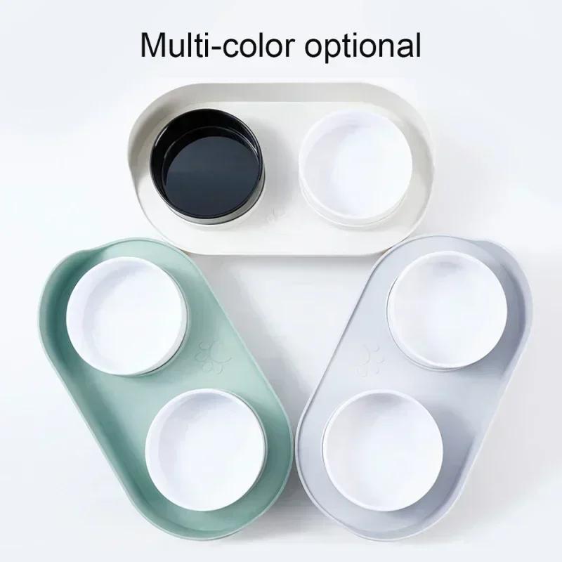 Elevated Dual Bowl Pet Feeder - Adjustable Height Cat & Dog Dish with Water Bowl for Comfortable Feeding & Hydration