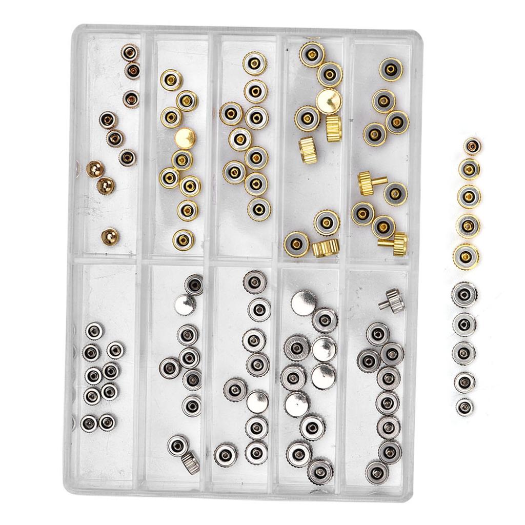 Assorted Watch Crown Parts Replacement Accessories Watch Repairing Tool Kit