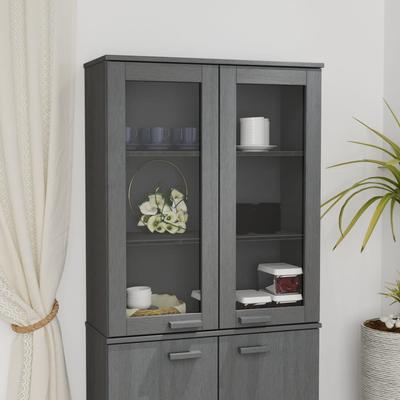 Vidaxl Extension Hamar, Dark Grey, 85X35X100 Cm, Solid Pine Wood