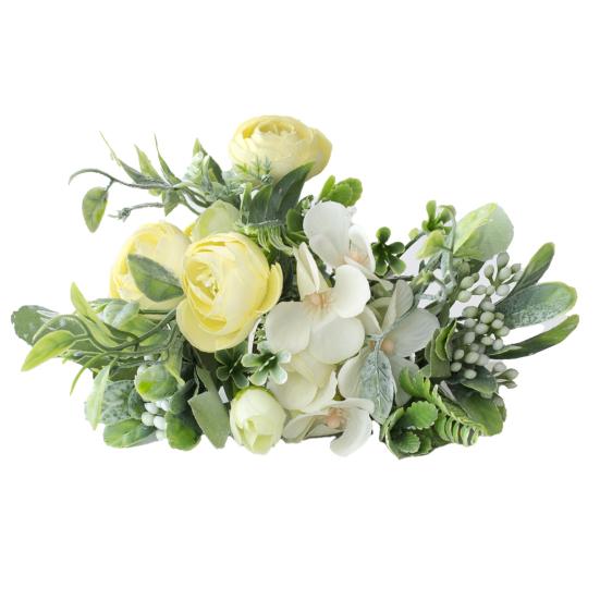 Artificial Flower Eco-friendly Anti-fade Plastic Simulation Silk Rose Flower for Household