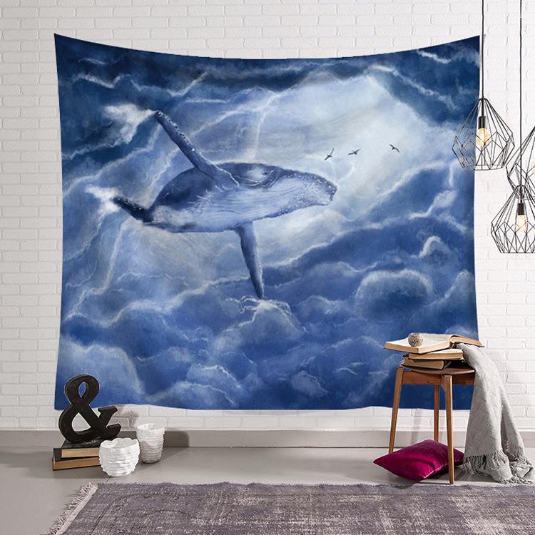 Ocean Wave Tapestry Beauty Sea Beach Big Whale Animals Tapestry Wall Hanging Tapestries Home Decor Bedroom Wall Art Tapestry