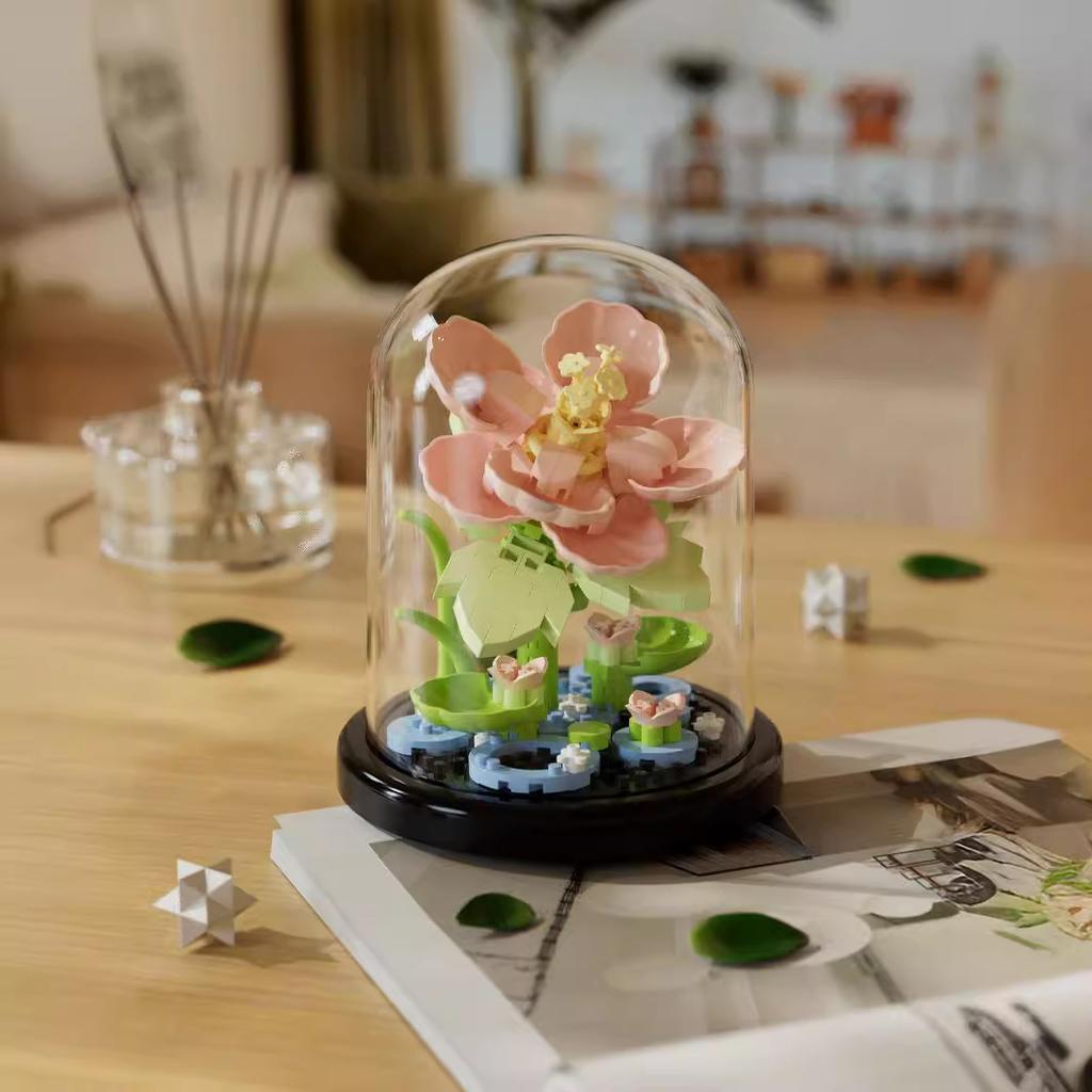 Blumen Steine Konstrukteur Set Mikro Bausteine Kinderspielzeug Erwachsener Partikel Baustein Mini Mädchen Geschenke Dekoration Haus