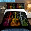 Guitar Collection Diversity 3PCS Bedding set,Ideal for 1pc Duvet Cover And 2pcs Pillowcases Perfect for Fan gift,Ideal for Bedroom, Dormitory