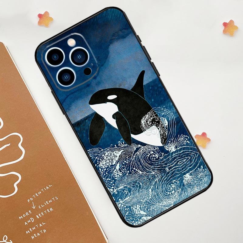 

Killer Whale Orca Phone Case For iPhone 17 Pro Max 14 11 15 16 Pro Max 12 13 mini 16 Plus 16e 17 Air Funda iPhone 14 Pro