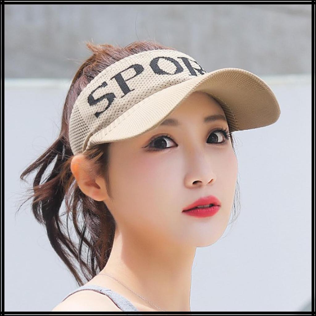 Plain Mesh Visor Cap Hat for CA810 [White Fang] Outdoors, Walking, Fishing, Golf, Women's (Black)