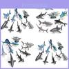 Mini Set di Modelli di Animali Marini Figure Realistiche in PVC Include Sardina Squalo e Pesce Spada Collezione da 10 Pezzi