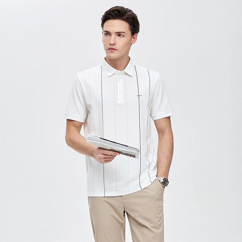 SEPTWOLVES Men's Striped Soft Polo Shirt