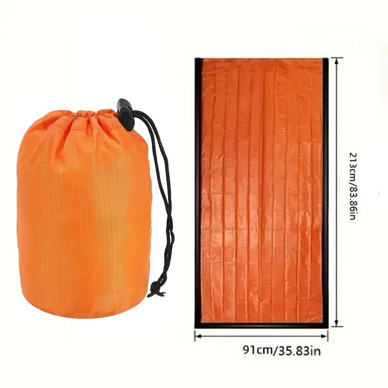 Outdoor Travel Camping Sleeping Bag, Cold Insulation Emergency Sleeping Bag, Disaster Relief Blanket, PE Emergency Sleeping Bag 91*213cm single оранжевый