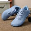 Sapatos Descalços de Biqueira Larga para Mulheres Homens Sapatos Casuais de Couro PU Tênis Zero Drop Outdoor Sapatos de Caminhada Masculinos