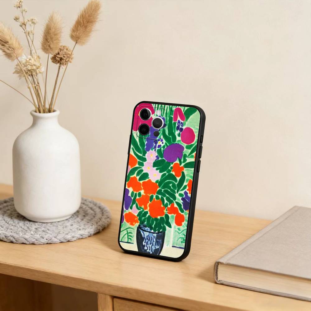 H-Henri Matisse Painting Soft Silicone Black Cover,Phone Case For iPhone 17,16,15,14,13,12,11 Plus,Pro Max,XS iPhone15plus