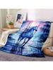 1pc Romantic Unicorn Lightweight Thin Flannel Throw Blanket For Sofa Bed Travel Camping Living Room Office Chair