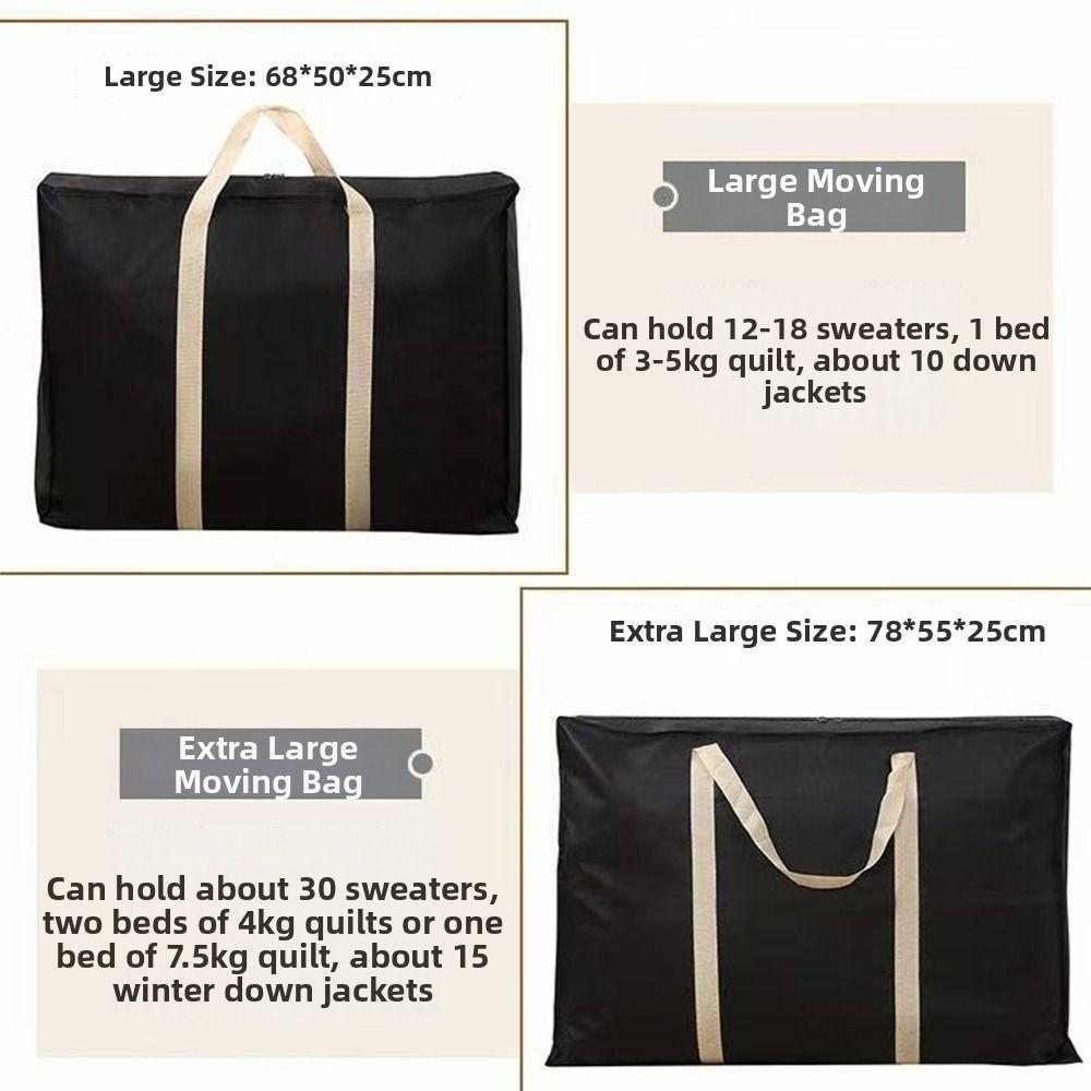 High Quality Extra Large Moving Luggage Bags 4 Sizes Waterproof Non-woven Fabric Cubes Black Laundry Shopping Bag