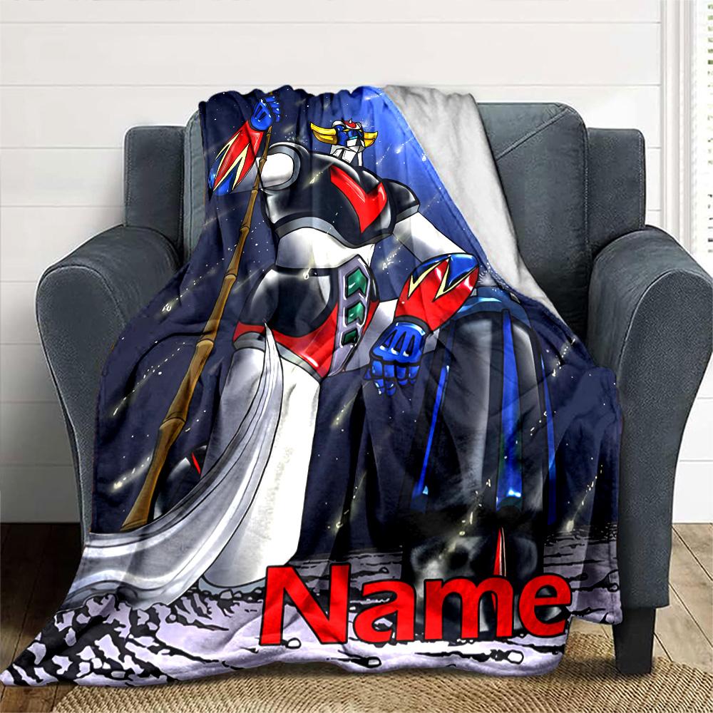 Customiz Name Personality UFO Robo Grendizer Blanket Soft &Warm Sofa Office Bed Travel Lunch Break Blanket, Gift Suitable All Seasons