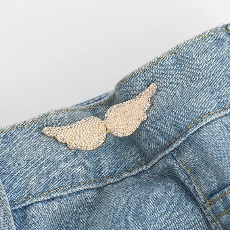 Adjustable Tightener Waist Buckle For Jeans No Sewing Required Butterfly Button Adjuster For Pants And Skirts Waist