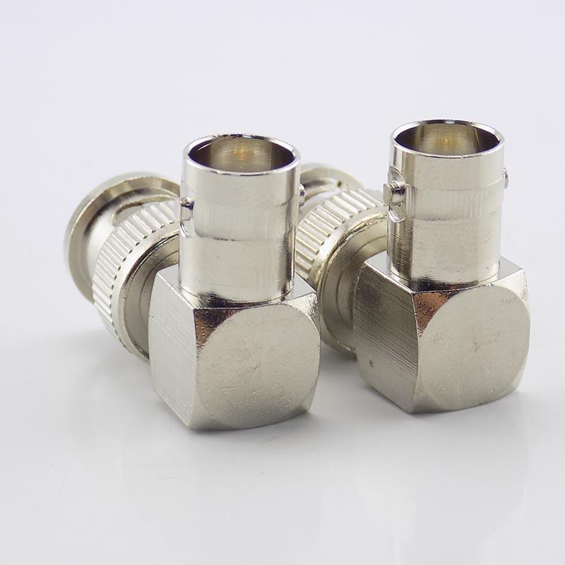Right Angle To BNC Female Jacks Adapter L-shaped BNC Male Connector for CCTV Security Video Surveillance System