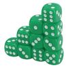 30 Stück Würfelset 6-seitig Runde Ecke Weiße Zahlenpunkte Kunststoff Tragbare Spielwürfel für Brettspiele Mathematikunterricht Grün