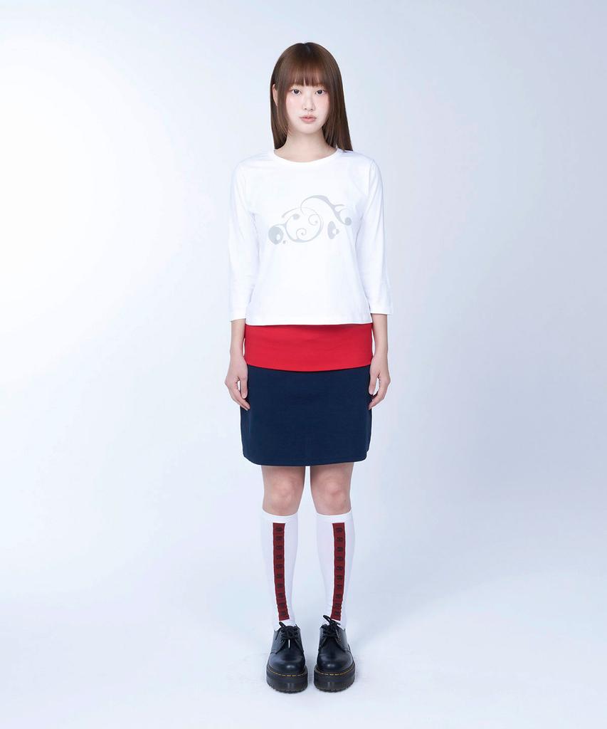 Laailai Drift Flow 3/4 Sleeve Tee (White)