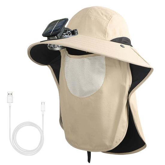 

Мужская шляпа от солнца с двойным источником питания, широкополая шляпа от солнца с шалью, защитой лица, для рыбалки, походов, садоводства легкие хаки