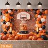 2D Sports Basketball Birthday Backdrop, Brick Wall Background Cloth