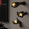 Sort Mat Halloween Kløer Dekoration, Vægmonterede Krybende Hænder, Spøgelsesagtig Klo Ornament, Gotisk Indendørs Kunst Rekvisit til Spøgelseshus Fest, Mørk Entré