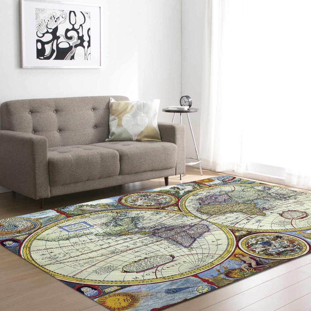 

World Map Living Room Carpets Large Boys Bedroom Rug Kids Baby Play Rugs Kitchen Mat Memory Foam Home Decor Bathroom Floormat 60x120cm