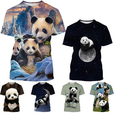 Nová móda Animal Panda 3D tisk Pánské a dámské tričko Neformální košile Volný top