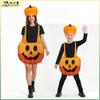 Halloween Parent-Child Pumpkin Costume Kids Adult Bib Overalls Dress for Stage Performance Party Cosplay Funny Outfit