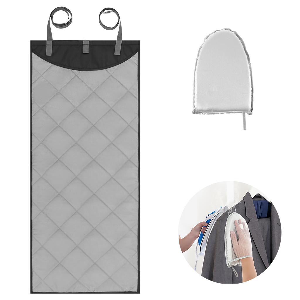 New Portable Ironing Mat Over The Door Press Pad with Steamer Glove Foldable Heat-resistant Clothes Steamer Pad for Home Travel