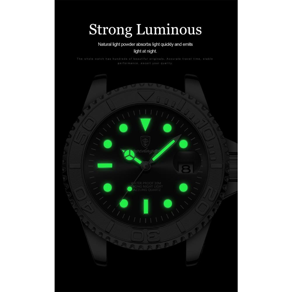 POEDAGAR Top Luxury Male Watch Waterproof Luminous Date Watch Stainless Steel Clock Sport Fashion Quartz Watches