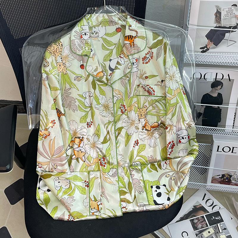 Spring And Summer Long-Sleeved Trousers Pajamas Female Cute Cartoon High-Quality Loungewear